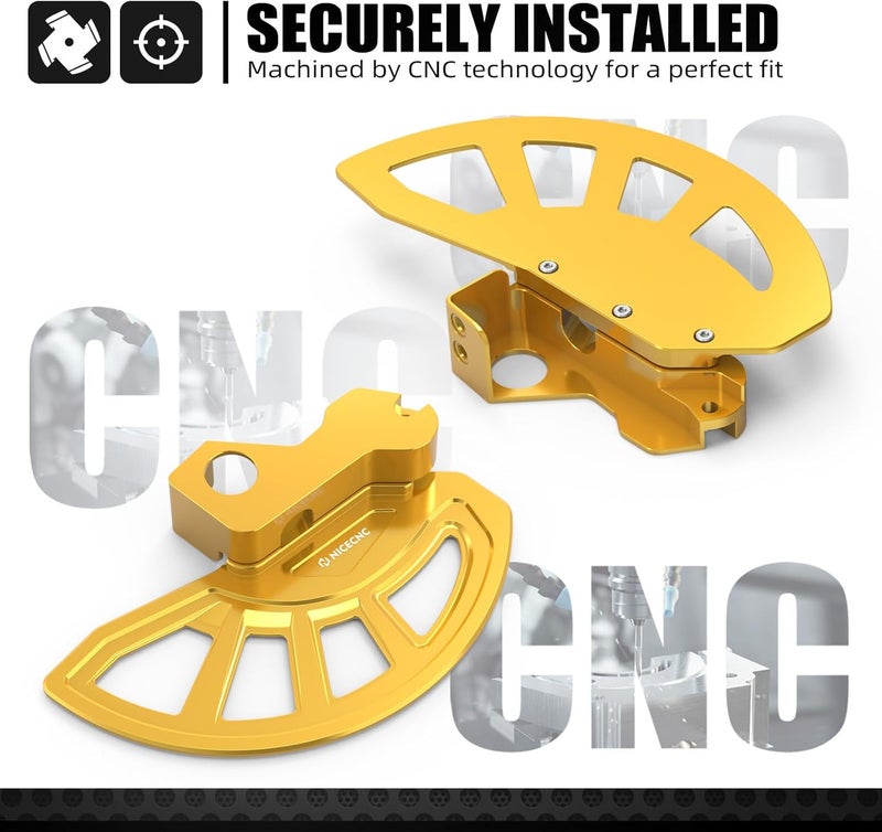 NICECNC Gold Front Brake Disc Guard Protector Cover Compatible with Suzuki DRZ400SM 2005 2006 2007 2008 2009 2010-2020 2021 2022 2023 2024 See Fitment CNC Machined - Image 3